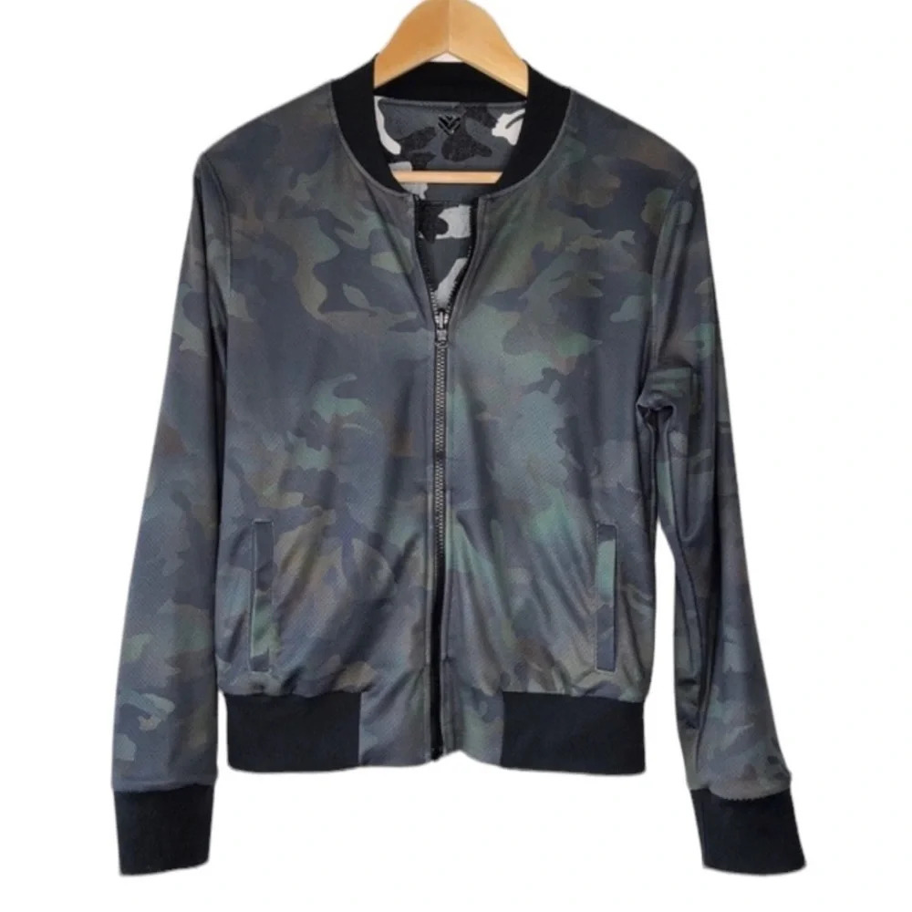 WITH Wear it to Heart Reversible Lightweight Camouflage‎ Bomber Jacket Size S